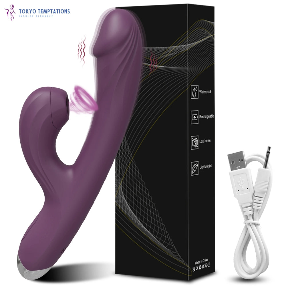 Premium G-Spot Vibrator Clit Sucker Sex Toy Purple