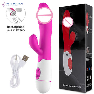 Powerful 30 Speed G-Spot Rabbit Vibrator for Women Pink