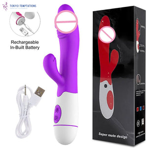 Powerful 30 Speed G-Spot Rabbit Vibrator for Women Purple