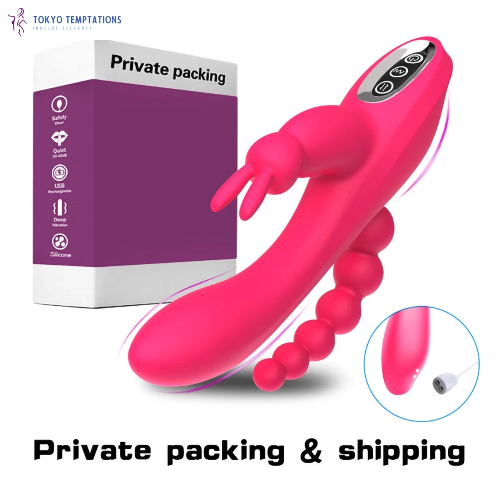 Powerful Clitoris Dildo Vibrator 7 Patterns G-spot Massager Red