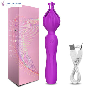 Powerful AV Vibrator Clit Stimulator USB Rechargeable Toy Purple