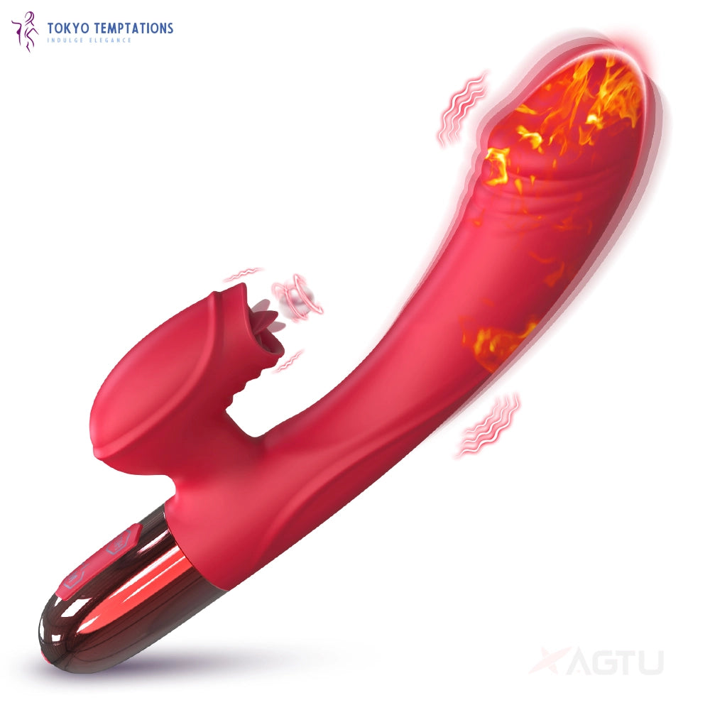 Sleek G-spot Dildo Vibrator Red