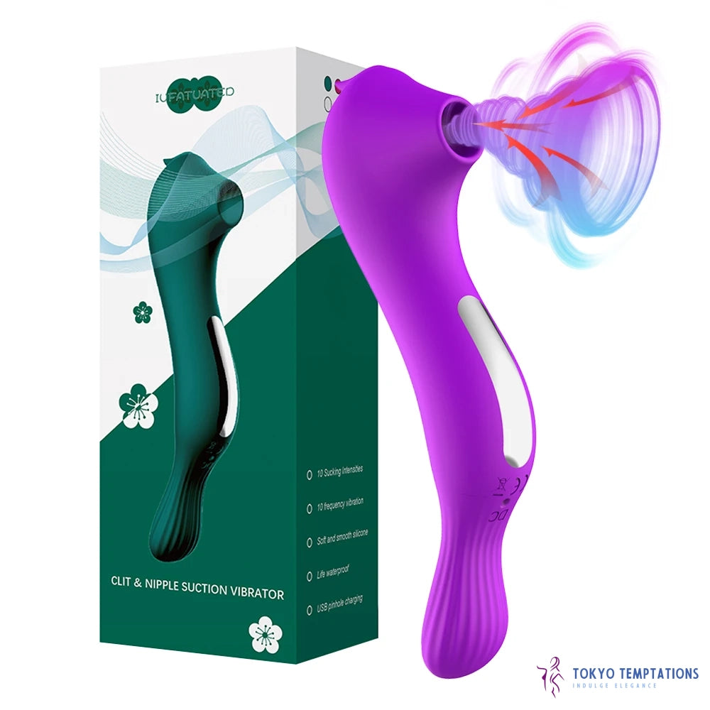 Clit Sucker Vagina Vibrator Nipple Massager for Women Purple