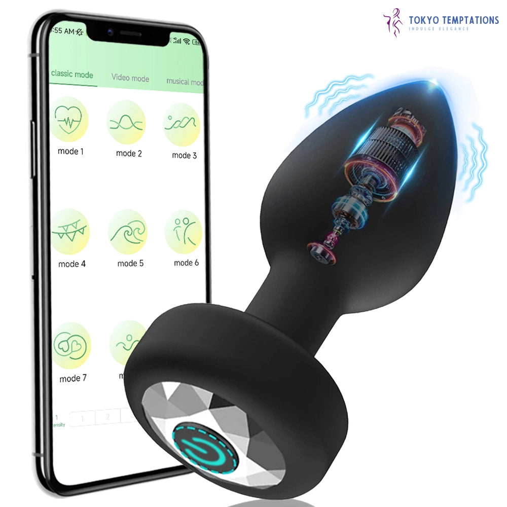 Remote Control Vibrating Anal Butt Plug Prostate Massager Black