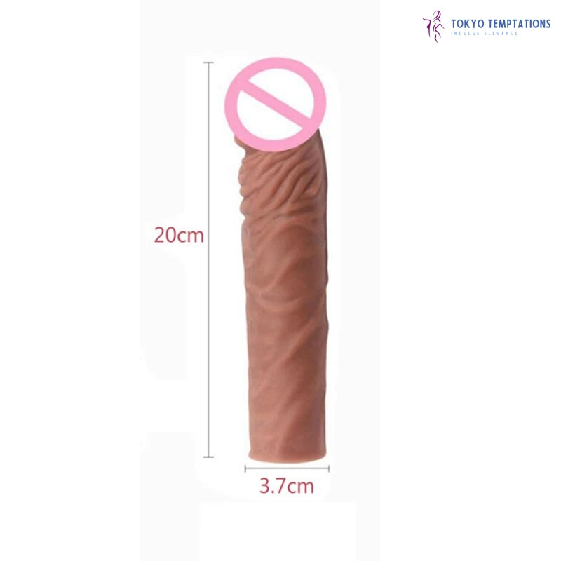 Realistic Penis Extension Silicone Sleeve length 16cm