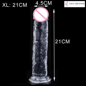 Realistic Jelly Dildo Suction Cup Masturbator XL