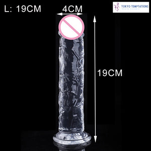 Realistic Jelly Dildo Suction Cup Masturbator L