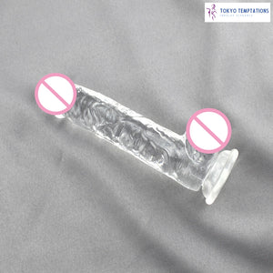 Flexible Realistic Suction Cup Dildo Transparent