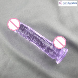 Flexible Realistic Suction Cup Dildo  Purple