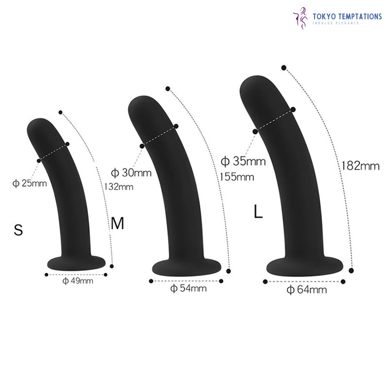 Silicone Anal Dildos 3pcs Set for Prostate Massage Black