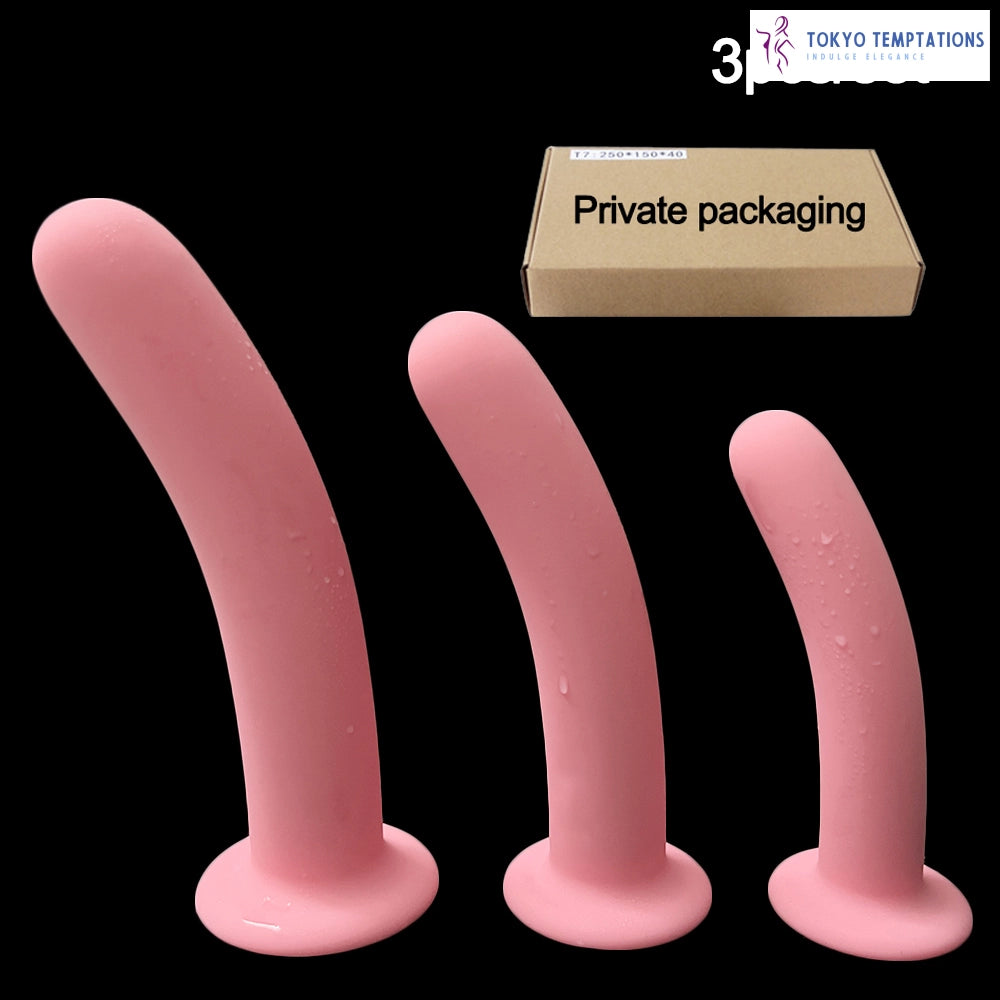 Silicone Anal Dildos 3pcs Set for Prostate Massage Pink