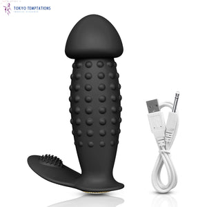 Remote Control Prostate Massager Vibrating Dildo Black