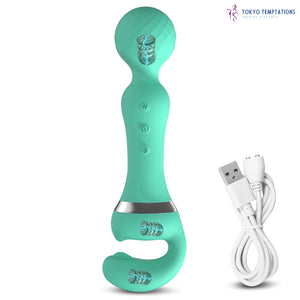 Powerful AV Vibrator 2-in-1 Clitoris Stimulator Green