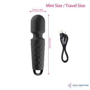 Rechargeable Clit Stimulator Mini Wand Vibrator Black