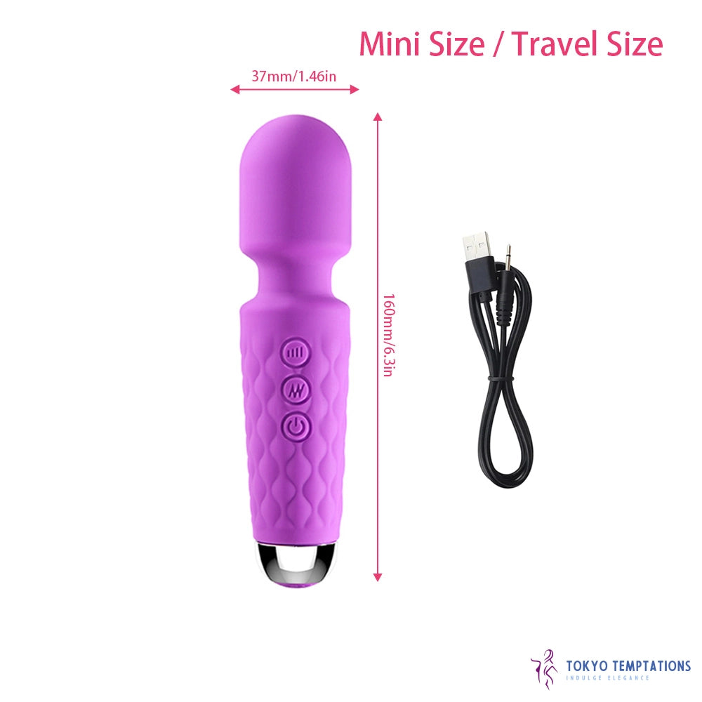 Rechargeable Clit Stimulator Mini Wand Vibrator Purple