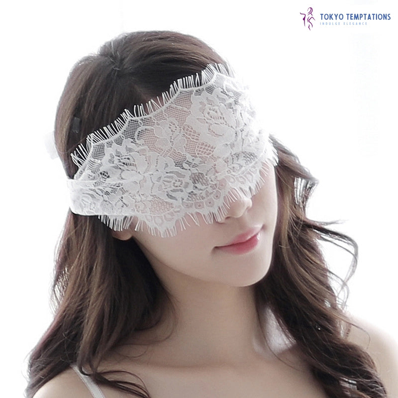 Seductive Polyester Blindfold Mask for Adult Games White