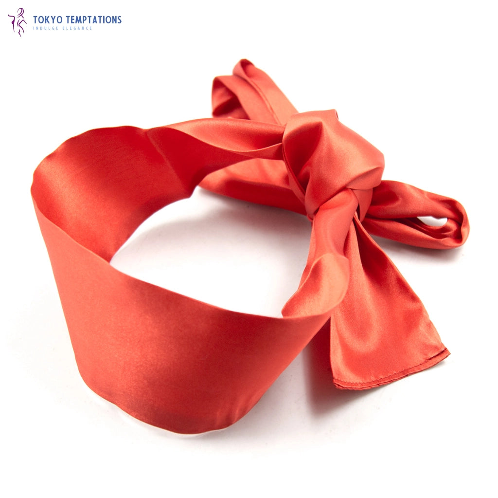 Seductive Silk Blindfold Erotic Sex Cosplay Handcuffs Red