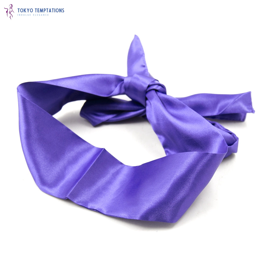 Seductive Silk Blindfold Erotic Sex Cosplay Handcuffs Purple