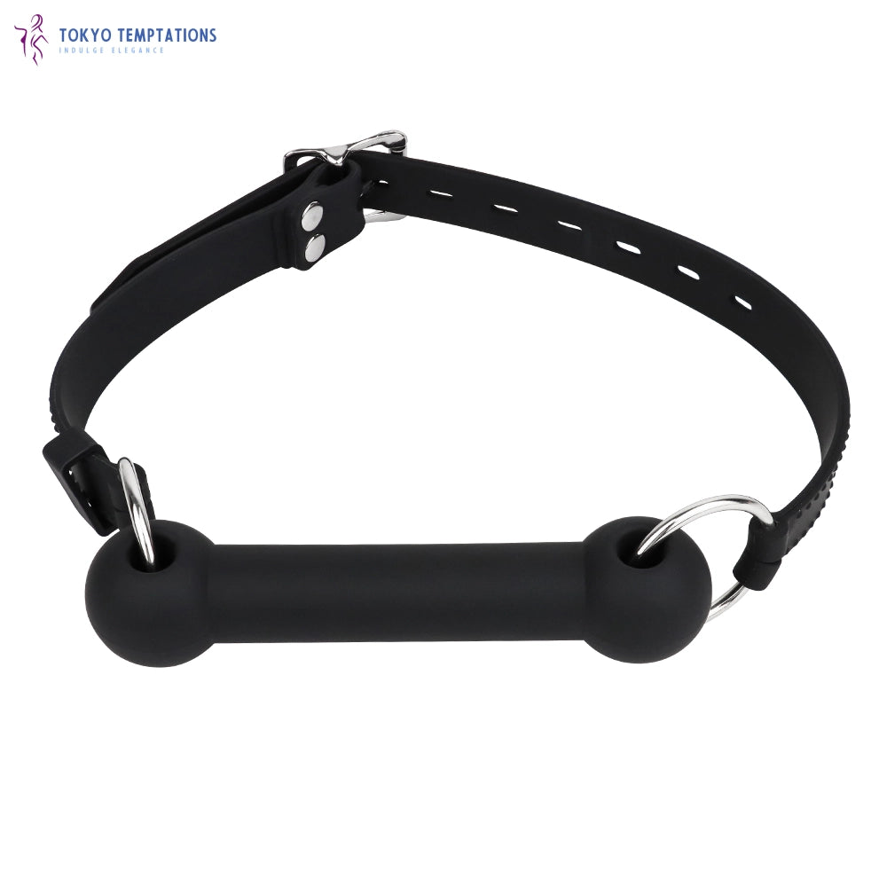 Silicone Black Bondage Mouth Plug Bone Gag SM Restraints 
Black