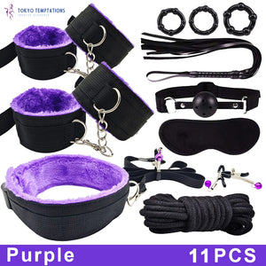 Exotic BDSM Bed Bondage Set Purple