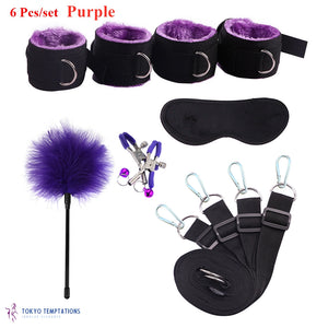 Premium BDSM Bondage 6 Pcs-set Purple