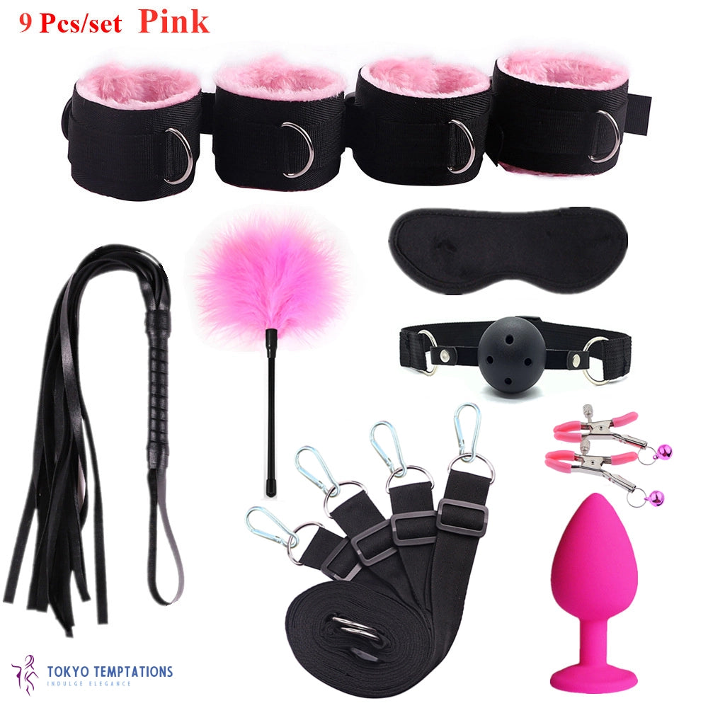 Premium BDSM Bondage 9 Pcs-set Pink