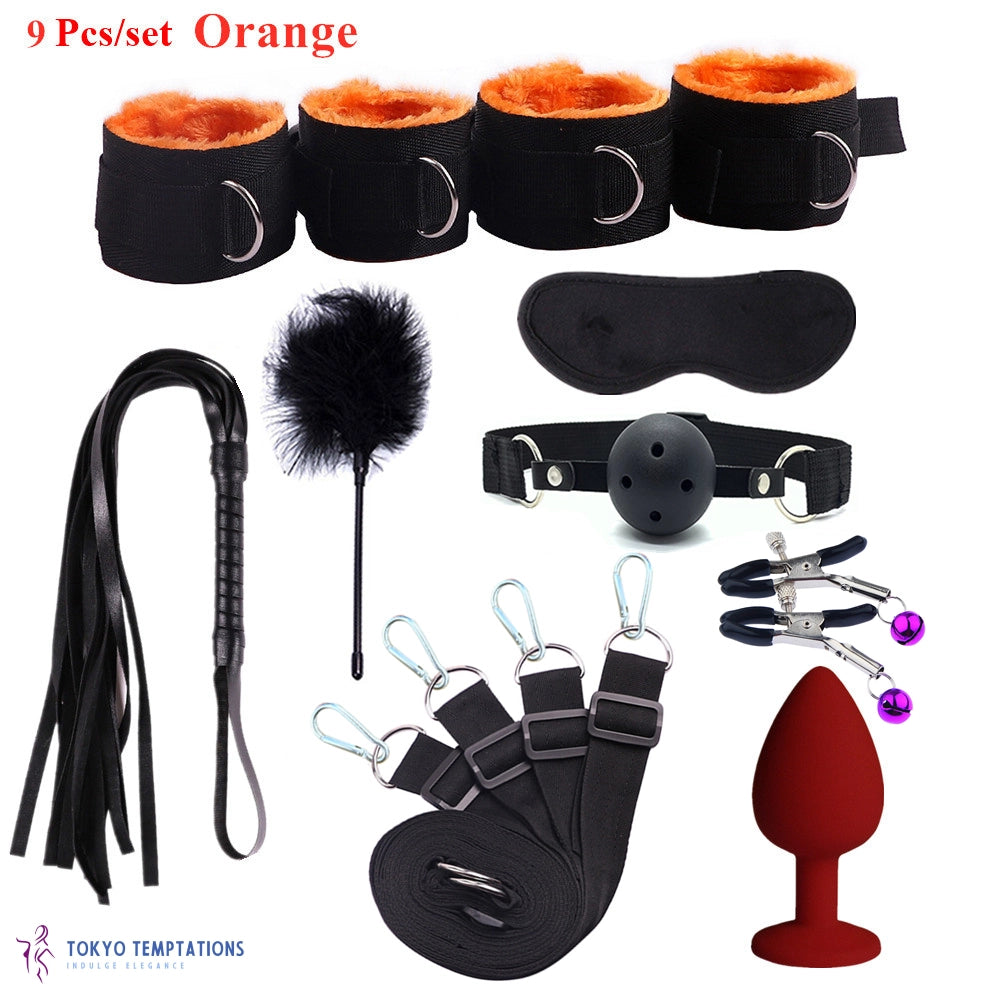 Premium BDSM Bondage 9 Pcs-set Orange