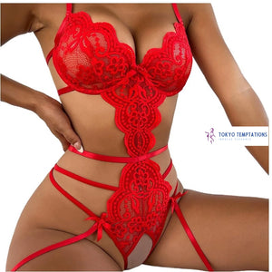 Premium Lace Nightwear for Unforgettable Moments Red