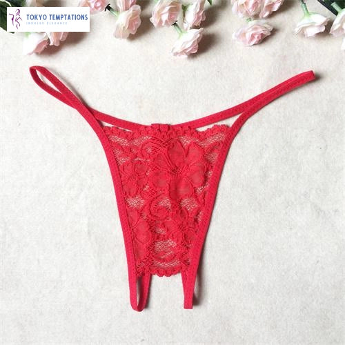 Sexy Lace Floral G-String Thongs Purple