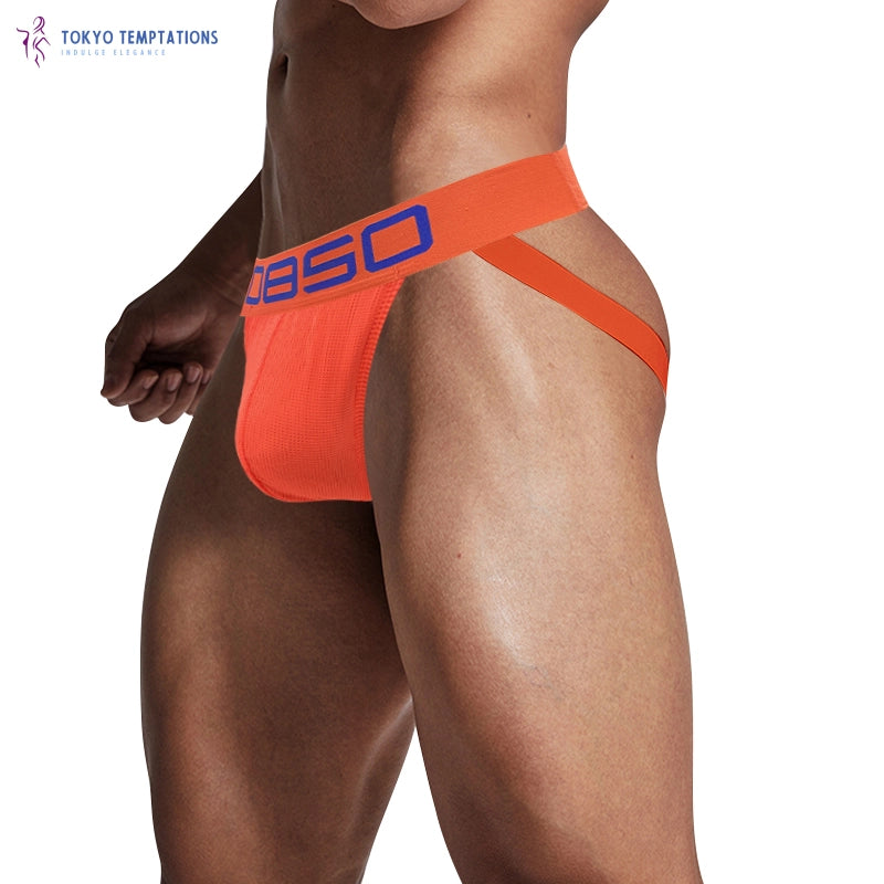 Cotton Antibacterial Men's Thong Jockstrap Orange