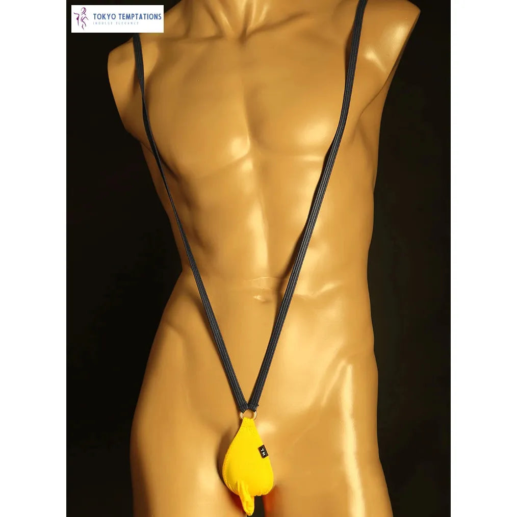 Men's Suspenders G-string Straps Yellow