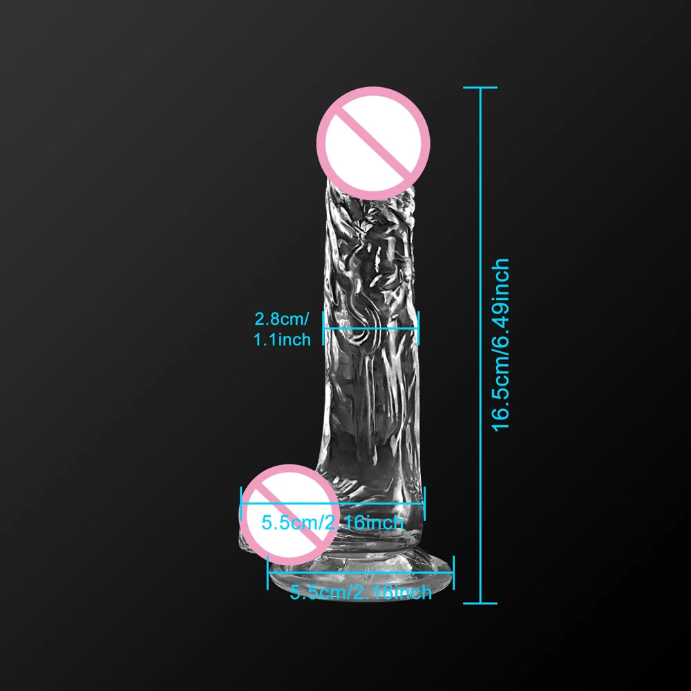 Transparent Jelly Dildo Realistic Sex Toys XL 21cm