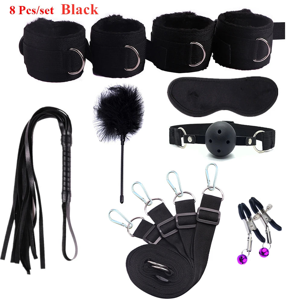 Premium BDSM Bondage 8 Pcs-set Purple